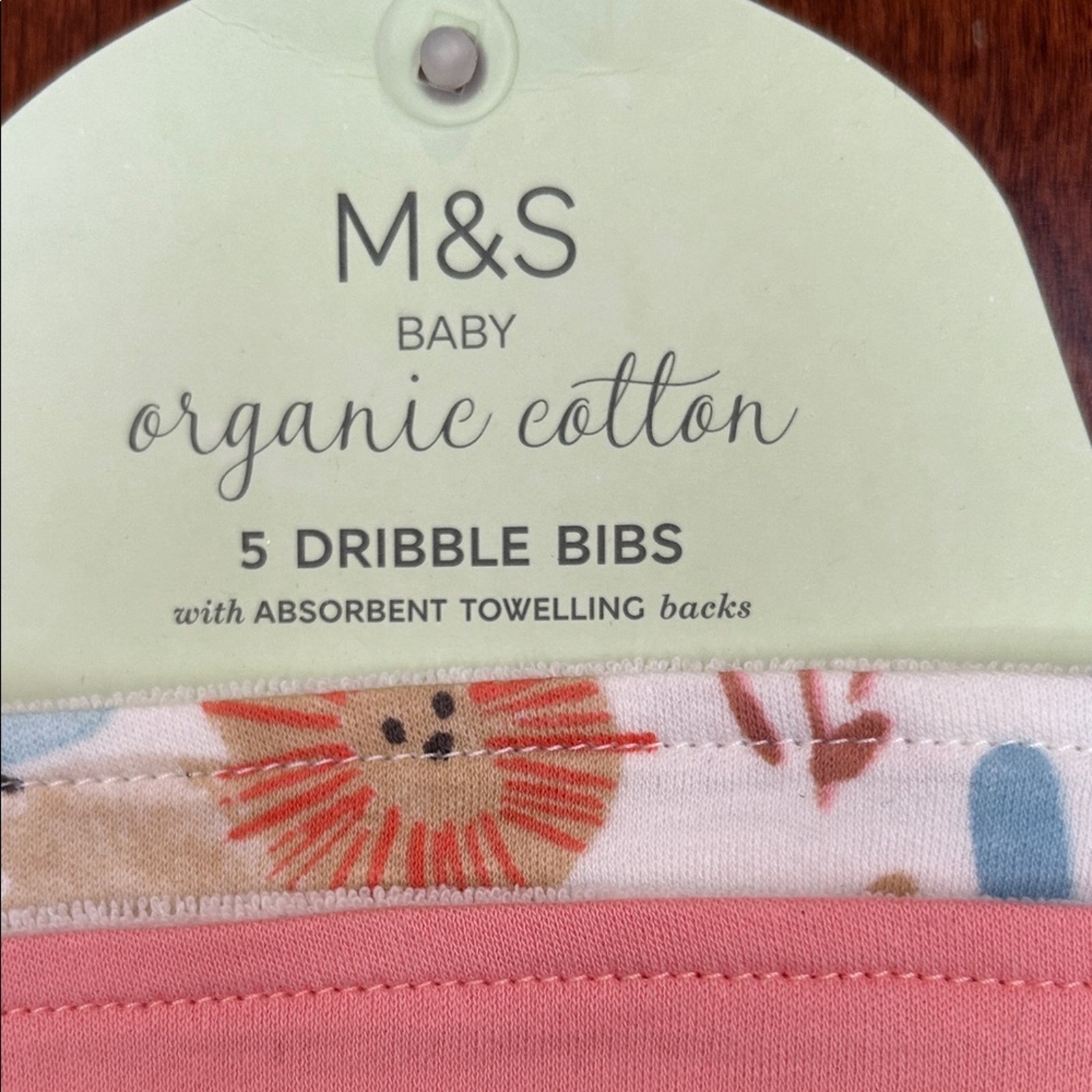 Marks & Spencer Organic Cotton Dribble Bibs - Pastel Multicolor, Set Of 2, Nwt — image 2 of 8